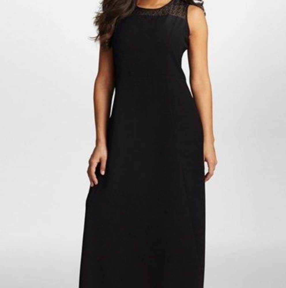 Mynt 1792 Lace Yoke Crepe Dress